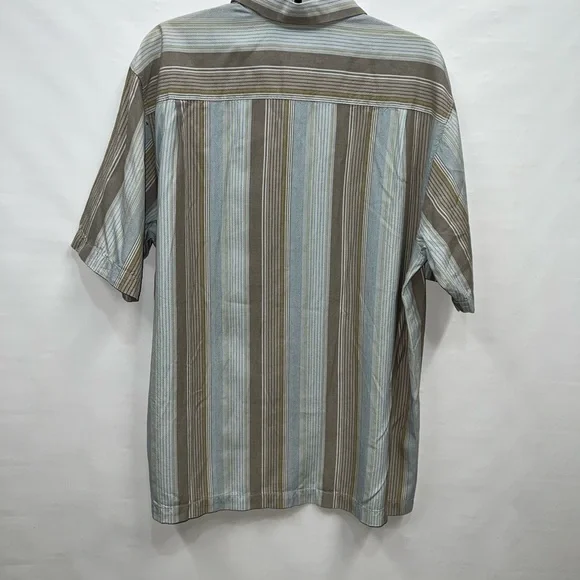 Tommy Bahama Shirt Mens Medium Multicolor Shirt Sleeve Silk Cotton Blend NWT - Picture 2 of 15